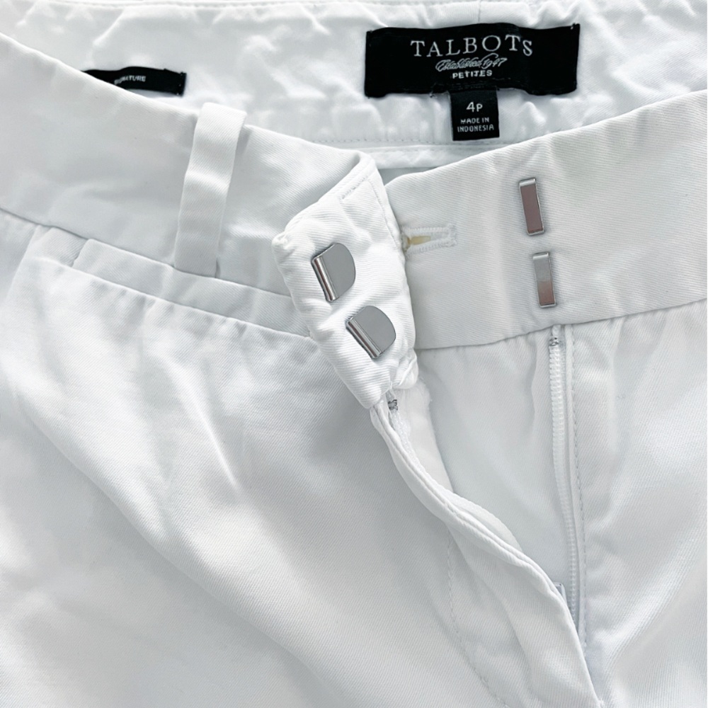 Talbots Signature Cropped Capri Pants Women’s 4 White - Picture 2 of 6